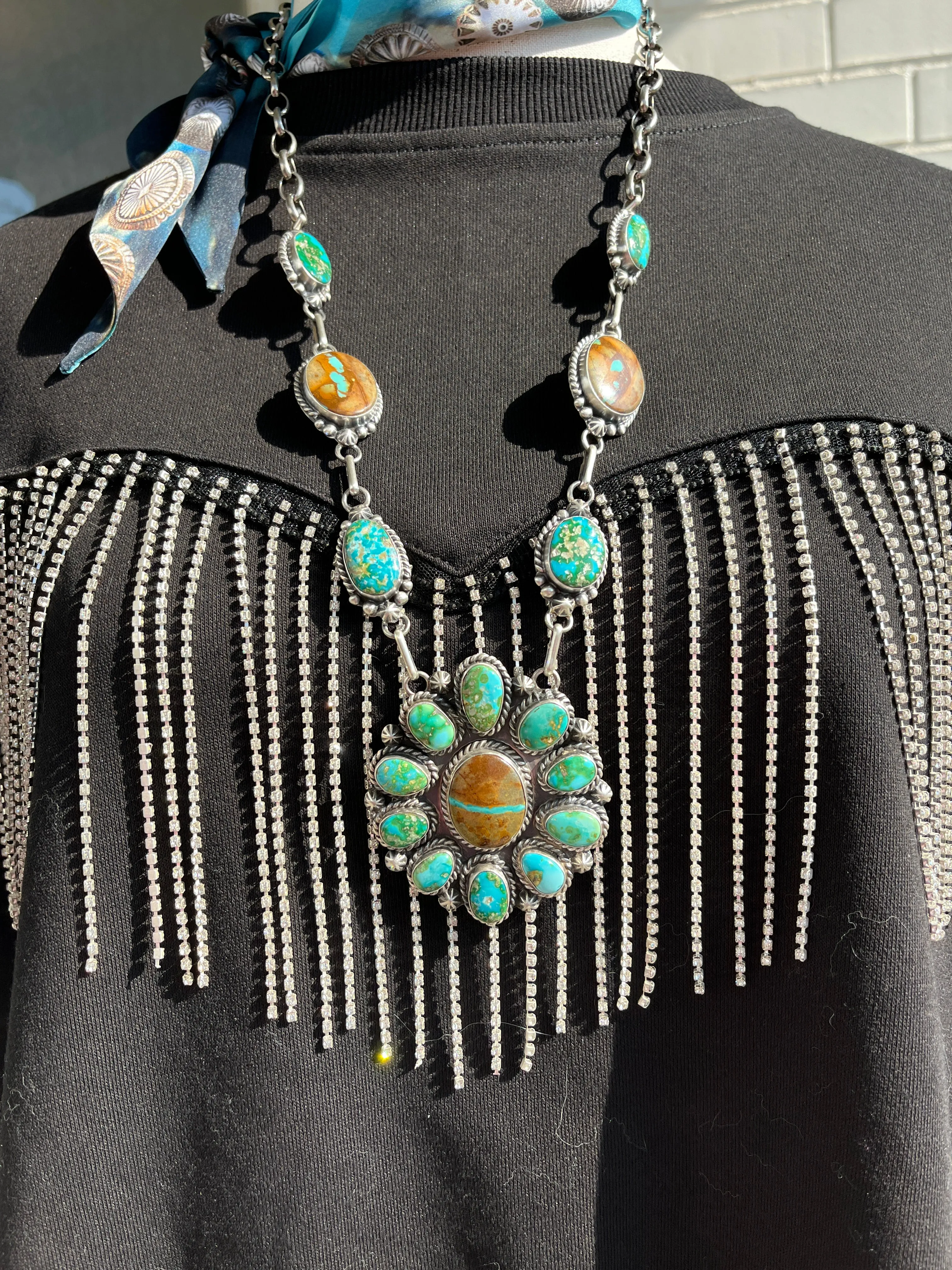 Sonoran and Ribbon Turquoise Necklace