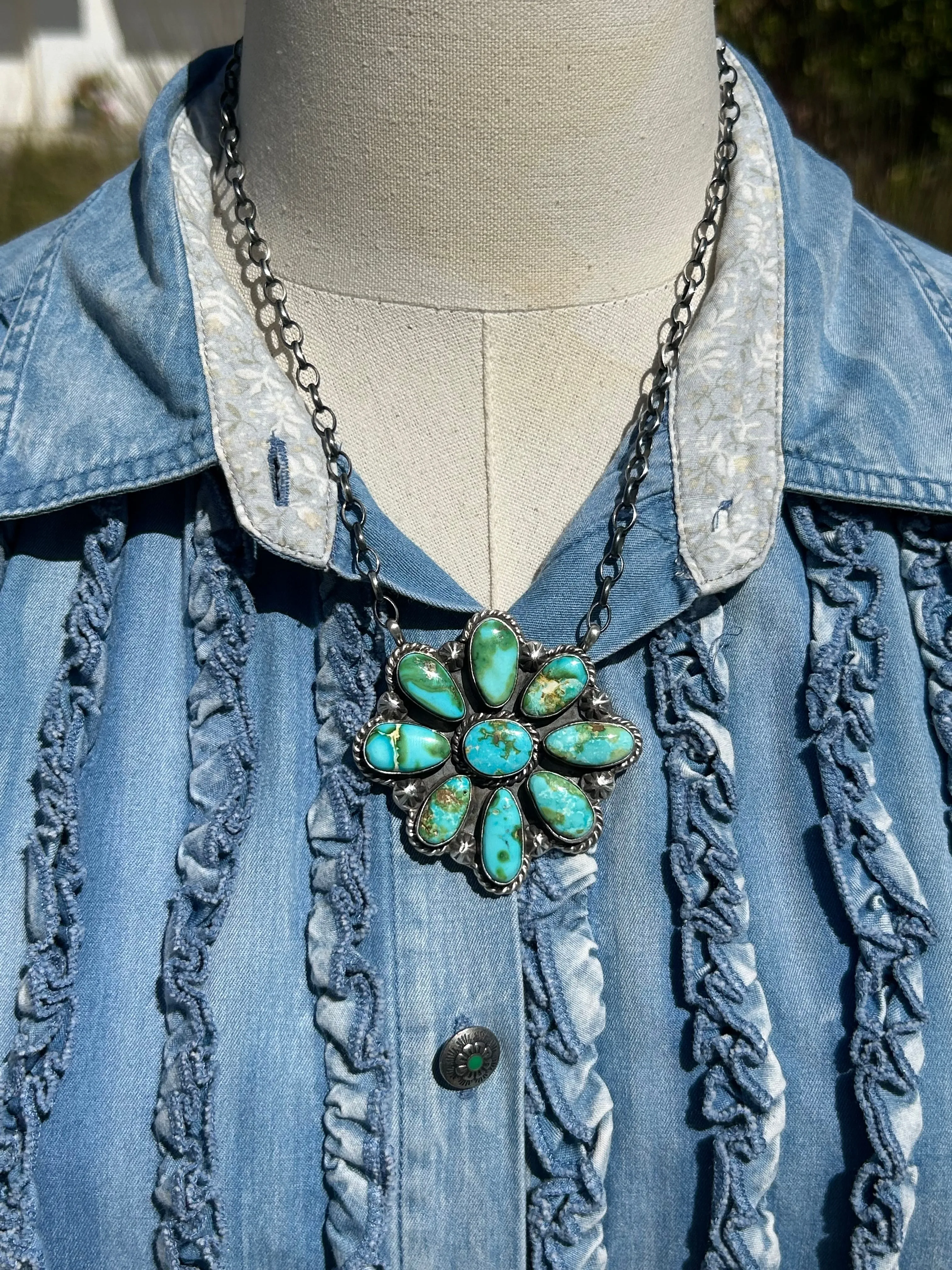 Sonoran Turquoise Cluster Necklace #2