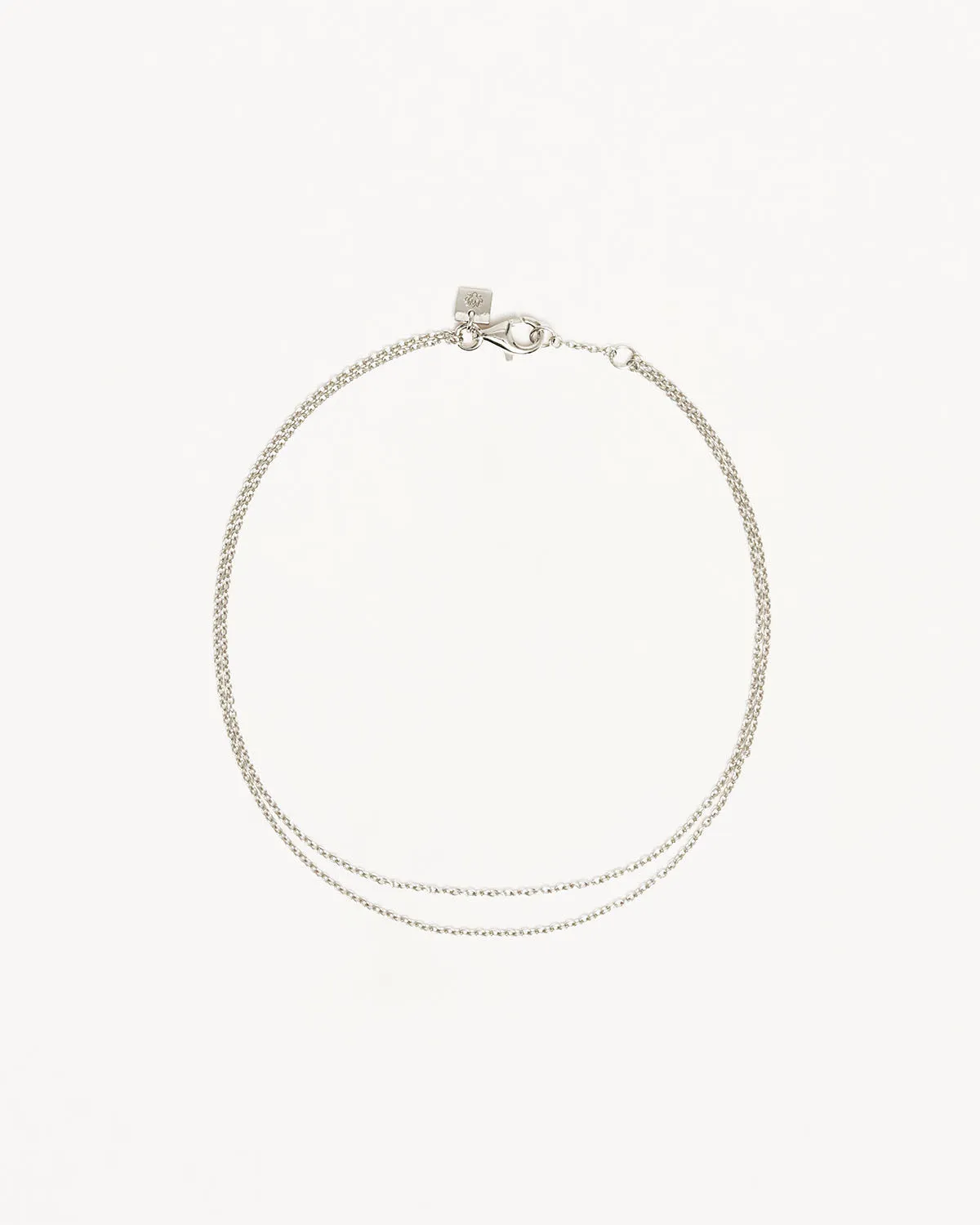 Sterling Silver Purity Double Chain Anklet