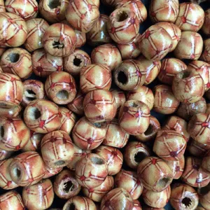 Style 1 Round Wooden Beads 10x10mm x 10