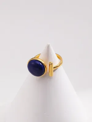 T-Shape Natural Lapis Lazuli Ring