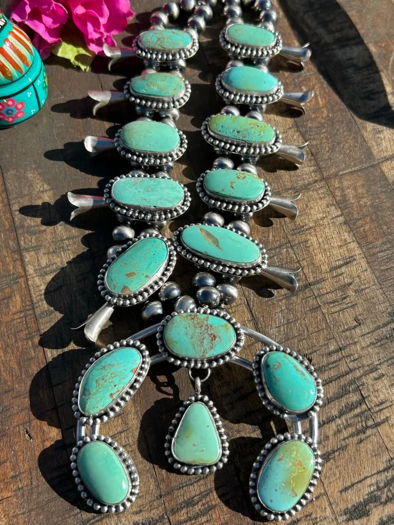 The Kingman Turquoise Squash Blossom