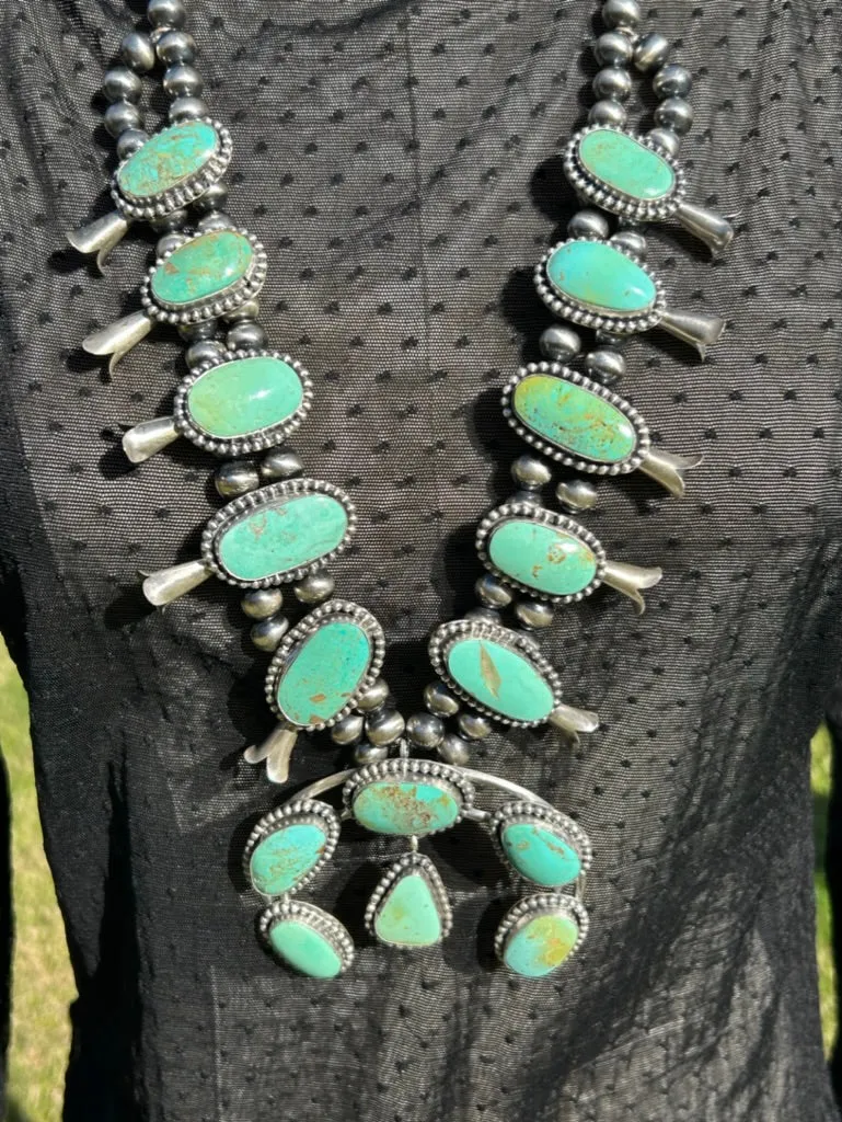 The Kingman Turquoise Squash Blossom
