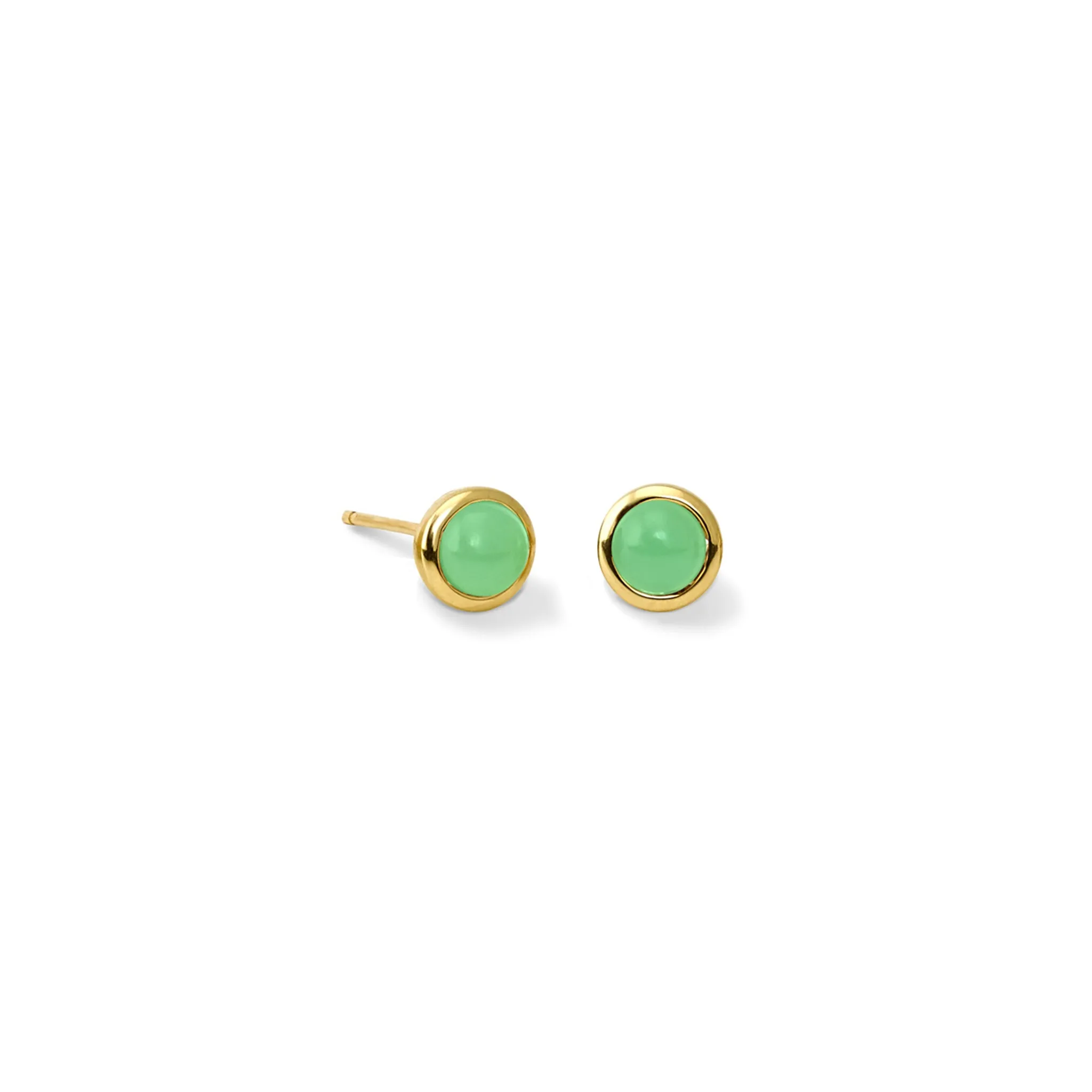 Theresa Studs Yellow Gold - Chrysoprase