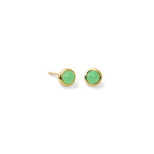 Theresa Studs Yellow Gold - Chrysoprase