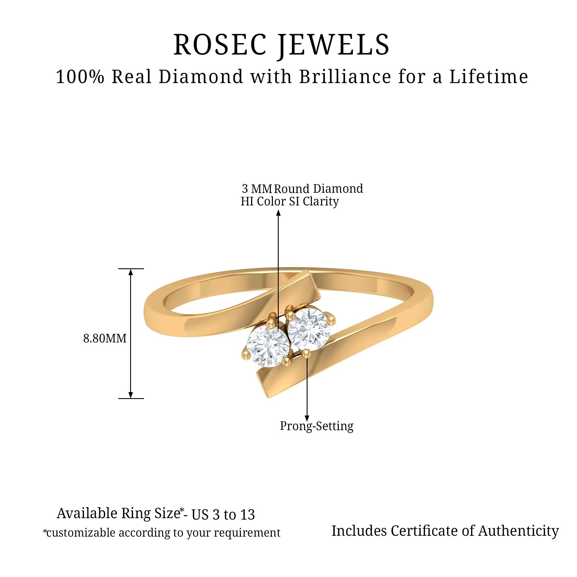 Toi Et Moi Diamond Bypass Promise Ring