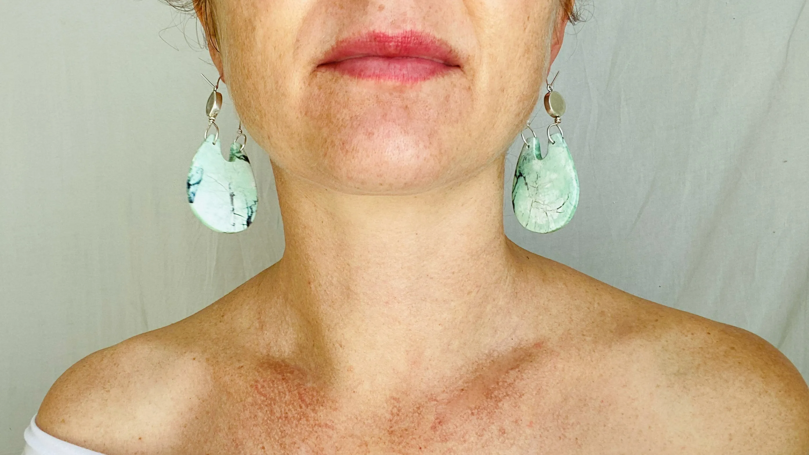 Turquoise & Sterling Earrings. Pale Green 0223