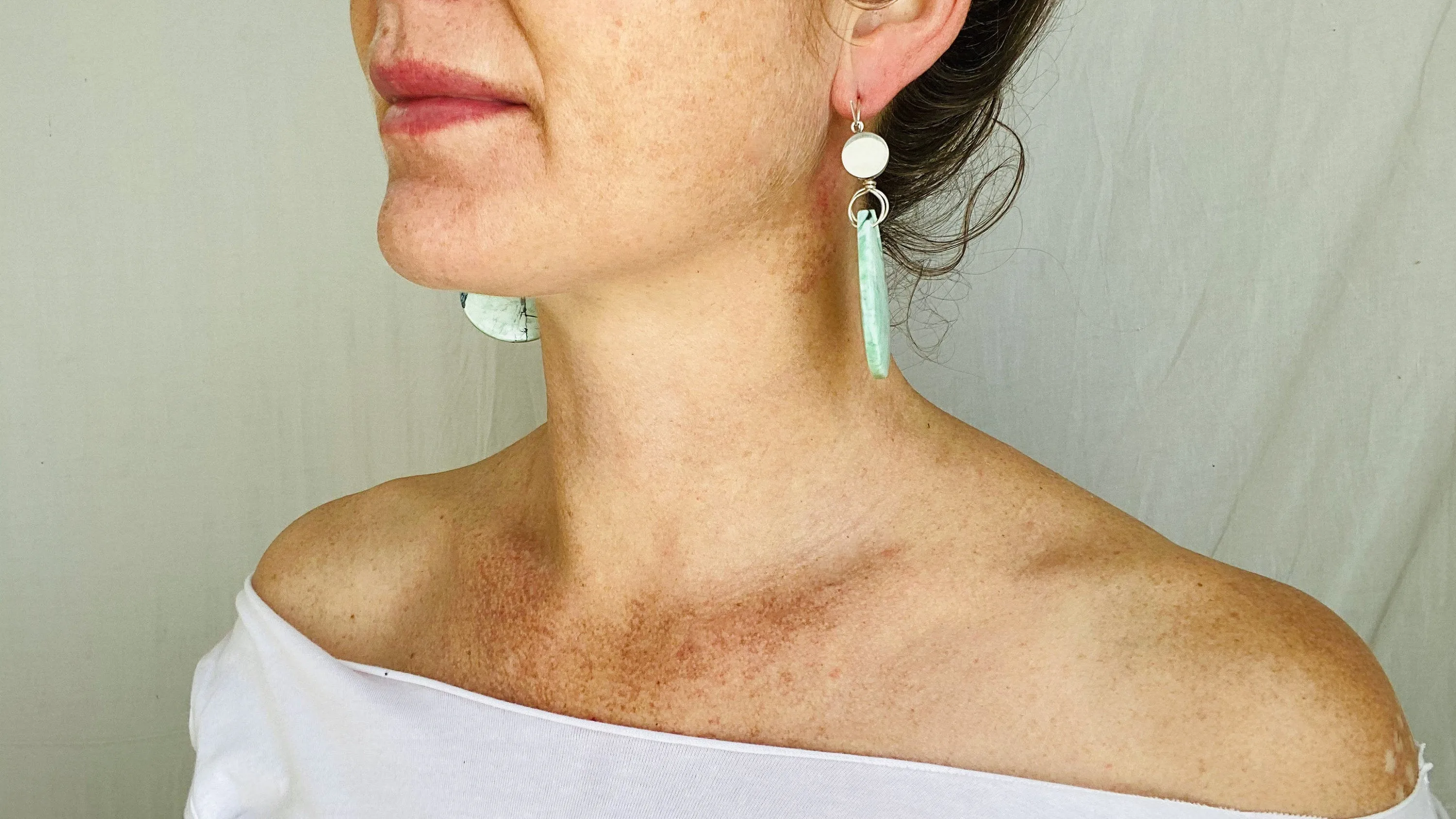 Turquoise & Sterling Earrings. Pale Green 0223