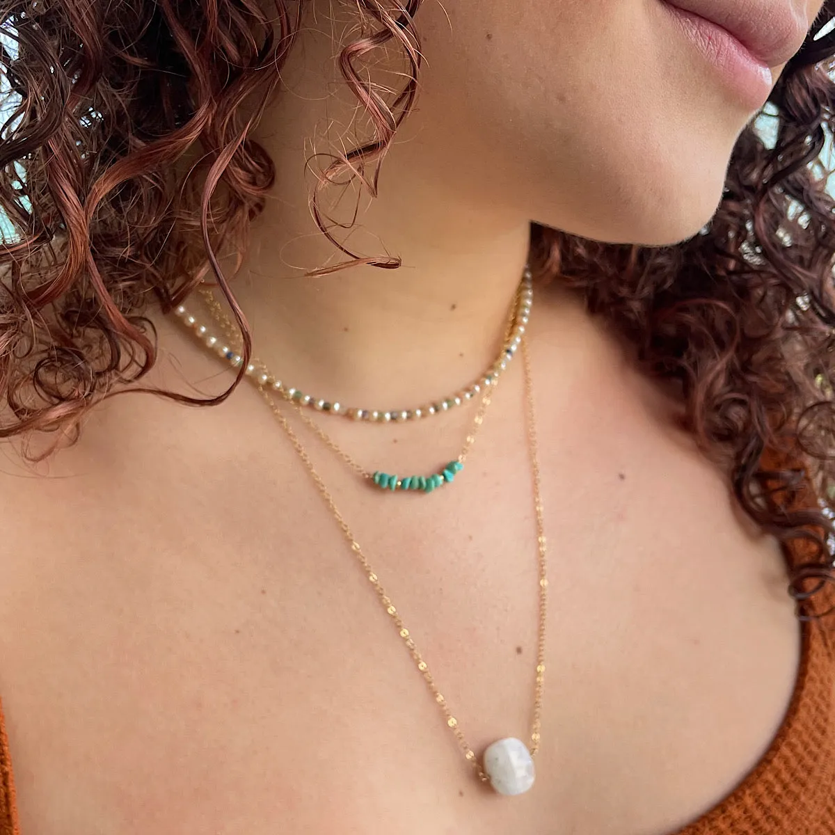 Turquoise Chip Necklace