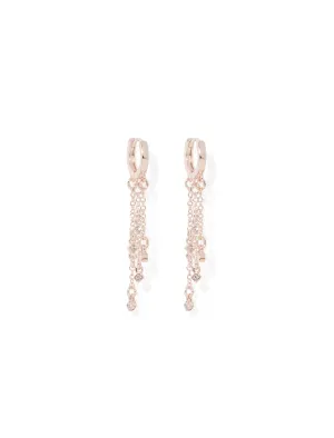 Villie Triple Diamante Drop Huggie Hoop Earrings