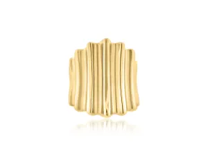 Vintage Gold Curved Fluted Ring